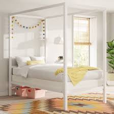 The emerson is beautifully crafted with scrollwork detailing on the canopy beds four posts, headboard and footboard to give it the delicate jenny lind style. Hashtag Home Dubay Canopy Bed Reviews Wayfair
