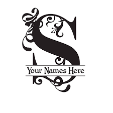 Download Large Vinyl Monogram Letter S Decal Split Letter Monogram Etsy