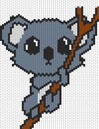 Baby Koala Hanging On A Branch Kandi Pattern Animal Cross Stitch Patterns Kandi Patterns Plastic Canvas Patterns