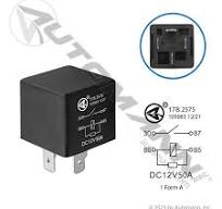 Universal Relay- 4 Pin, 12v, SPST, 50a, Mini ISO