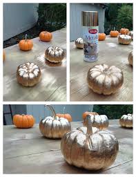 Spray painted pumpkins