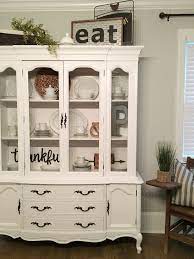 The china cabinet was very traditional but i wanted to give it more of a rustic farmhouse look. My Farmhouse China Cabinet China Cabinet Decor Farmhouse China Cabinet China Cabinets And Hutches