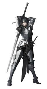Female Knight With Huge Sword Not Sure This Is An Efficient Pose Character Portraits Female Knight Fantasy Armor