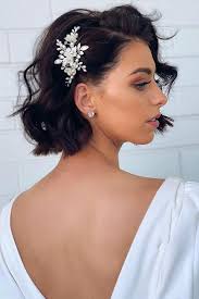 Your wedding hairstyle options are not limited simply because your hair doesn't fall past your shoulders. 48 Trendiest Short Wedding Hairstyle Ideas Short Wedding Hair Short Hair Bride Short Bridal Hair