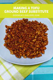 Making A Tofu Ground Beef Substitute Recipe Ground Beef Substitute Vegan Ground Beef Ground Beef Recipes