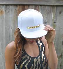 White Gold Studded Snapback Swag Hats White Gold Studs Flat Hats