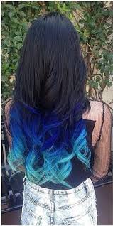 Long Black And Blue Ombre Hair Blue Series Colorful Clip In C017 C017 Vpfashion Com Hair Styles Hair Dye Tips Blue Ombre Hair