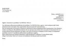 Esempio Lettera Motivazionale Modello Curriculum