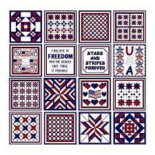 38 w x 38 h. Needle Block Wonder 01 Patriotic Counted Cross Stitch Pattern