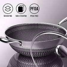 New Double Sided Screen Honeycomb Stainless Steel Wok Without Oil Smoke Frying Pan Pan Non Stick Cookware Kitchen Cooking Pot Pans Aliexpress