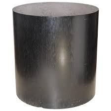 Large Ebonized Wood Cylinder Pedestal Table Pedestal Table Cylinder Pedestal