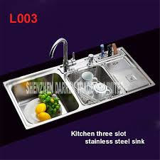 triple bowl undermount stainless steel