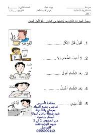 الطعام والشراب ورقة عمل اداب الطعام