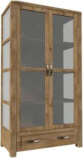 Háromoldalú vitrín szekrény W2D , tölgyfa, NEVADA | BIANO