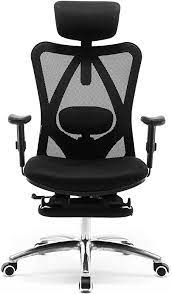 Sihoo mesh office chair, office desk chair, breathable chair with comfortable lumbar support, liftable and reversible armrest, nylon silent casters（grey） visit the sihoo store 955 ratings save 13% lowest price in 30 days Amazon Com Sihoo Ergonomic Office Chair With Footrest Recliner Computer Desk Chair Adjustable Headrest Breathable Mesh High Back And Armrests Mesh Chair Black Furniture Decor
