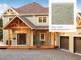 Lp Canexel Prefinished Siding Colour Acadia Is A Vibrant Stoic Colour That Reflects The Very Best Of Nature P House Exterior Exterior Siding Building A House