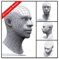 3d Black African Male Head Human 3d Model Low Poly Unity Maya Max Obj Fbx Game Character Concepts 3d M Character Modeling Game Character Design Model