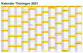 Laden sie unseren kalender 2021 mit den feiertagen für bayern in den formaten pdf oder png. Kalender 2020 Thuringen Excel