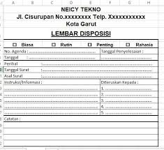 8) mengisi lembar disposisi rangkap 2 (dua). Cara Membuat Lembar Disposisi Di Excel Contoh Format Disposisi Neicy Tekno