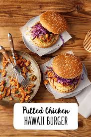 Pulled Chicken Hawaii Burger Streetfood Rezepte Hahnchen Burger Hausgemachte Burger