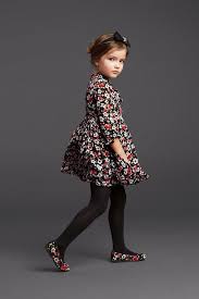 Kids Childrens Girls Clothing Fashion Floral Black Red Dress Black Stockings Tights Matching Ballet Kids Outfits Little Girl Fashion Dolce And Gabbana Kids
