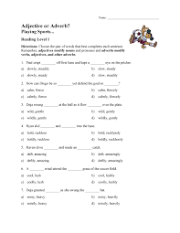 It is cleverly designed to be appealing to students and consists of just. Adjectives And Adverbs Test Reading Level 1 Preview