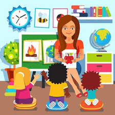 Preschool Stock Illustrations Cliparts And Royalty Free Preschool Vectors Teacher Cartoon Teaching Kids Teaching Kindergarten