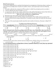 Electron configuration worksheet answer key unique worksheets. Electron Configuration Worksheet Manualzz