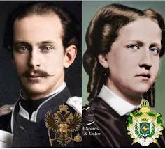 The Dowager Empress Amelia mentioned in the text was Amelia de  Leuchtenberg, sister of Queen Josephine of Sweden, the first husband of  Maria II da Gloria (Queen of Portugal) and the Duke