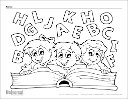 The coloring pages show a lot of different school activities and items: Back To School Coloring Pages Free Printables Universal Publishing