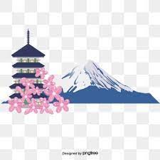 Mount Fuji And Japanese Tower Png And Vector Illustration Japanese Pagoda Mount Fuji