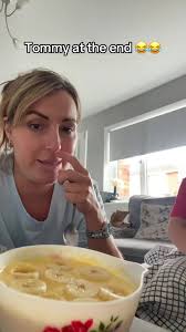 #yummy #angeldelight #pudding #banana #eating #kids #love