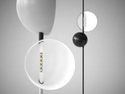 The oluce superluna 297 or table lamp has a hemispherical shade on a lamp rod. Superluna 397 Floor Lamp 3d Model Oluce Italy