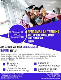 .dengan uitm seri iskandar, universiti teknologi petronas (utp), kolej profesional mara, ikbn, kemas, sekolah teknik seri iskandar, masjid d mall seri iskandar akan datang ke seri iskandar bandar ilmu buat julung kalinya.bertempat di aras bawah d mall seri iskandar bermula pada 25. Peluang Melanjutkan Kolej Profesional Mara Seri Iskandar Facebook