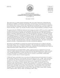 December 18, 2014 This report serves as written testimony pertaining to the  work of the Commission