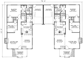 Plan 59320nd Southern Traditional Duplex Home Plan Duplex Floor Plans House Plans Duplex Plans