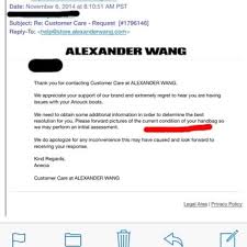 Email Exchange Between Me And Alexander Wang Customer