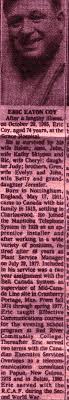 Obituary for Eric Eaton Coy