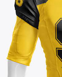 Download American Football Kit Mockup With Mannequin Front View In Apparel Mockups On Yellow Images Object Mockups