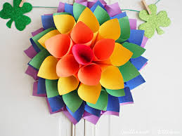 Diy Rainbow Paper Flower Wreath Gathered In The Kitchen Paper Flower Wreaths Paper Flowers Diy Paper Flowers