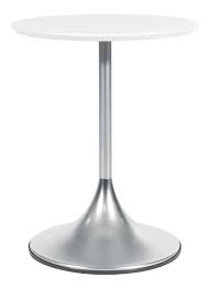 Flower Side Table With White Top and Brass Base