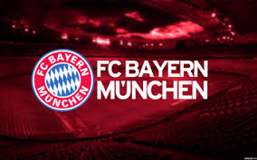 Light blue image with the logo in the center and grass in the background. 40 Fc Bayern Munich Hd Wallpapers Background Images