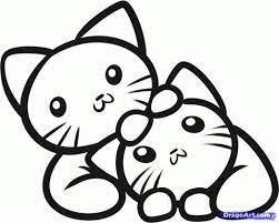 Coloring page with two cute kittens. Cute Baby Cat Coloring Pages Coloring Home