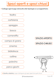 Spazi Aperti E Spazi Chiusi Schede Didattiche Per La Scuola Primaria Schede Didattiche Scuola Attivita Geografia