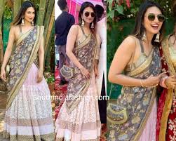The subtle hues started off as a sangeet and wedding guest choice now being experimented by brides itself. Divyanka Tripathi S Wedding Guest Look South India Fashion