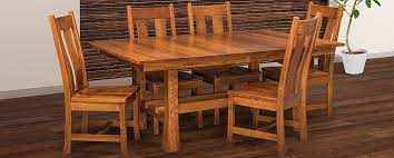 Our mission dining sets are manufactured in a variety of sizes and configurations including square & round and to seat from 4 to 12 persons. Amish Dining Room Tables Chairs Sets Mission Style Cabinfield Fine Furniture