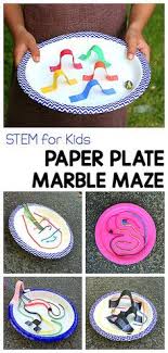 Stem Challenge For Kids Create A Pinball Like Marble Maze Game Using Paper Plates And Other Basic Craft Material Stem For Kids Stem Challenges Stem Activities
