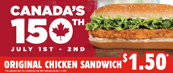 Bk Original Chicken Sandwich Price Burger King Restaurants In Canada Launch 1 50 Original Chicken Sandwich Promotion To Celebrate Canada Day 150 Business Wire