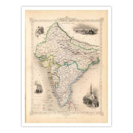 Buy Vintage Map Art Prints India | Home Artisan