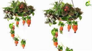 Spiral Hanging Garden With Plastic Bottles Fan Cage Planter Ideas Hangin Planter Organic Plastic Bottle Planter Hanging Garden